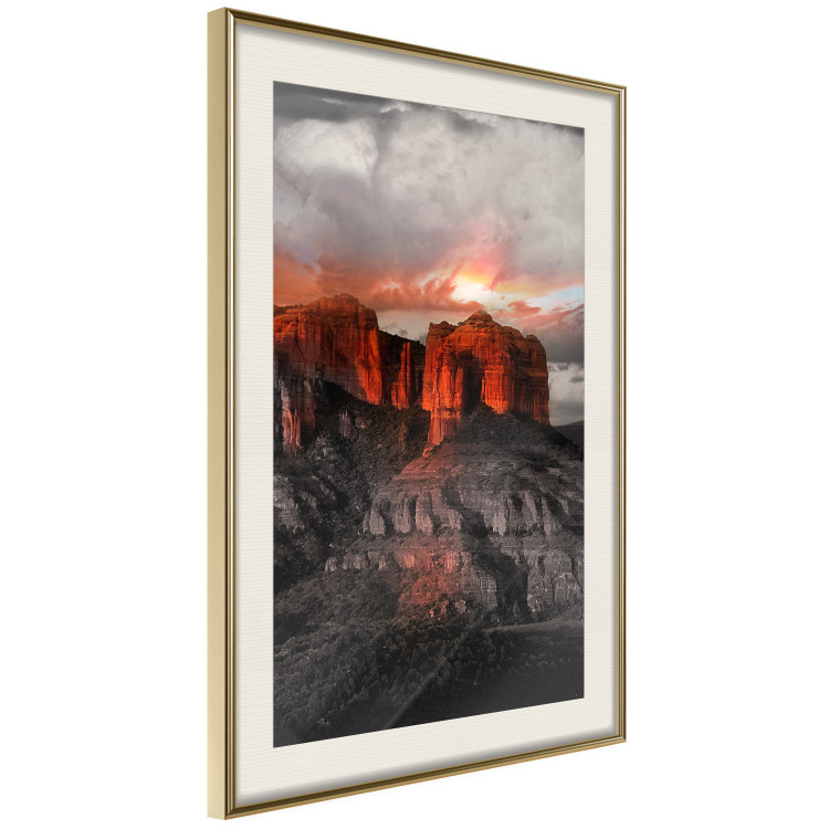 Wall Poster Grand Canyon - mountain landscape against a cloudy sky and sun 119153 additionalImage 4