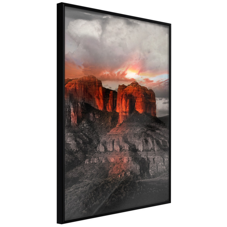 Wall Poster Grand Canyon - mountain landscape against a cloudy sky and sun 119153 additionalImage 10