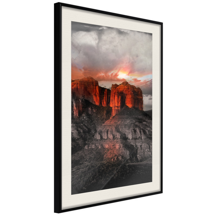 Wall Poster Grand Canyon - mountain landscape against a cloudy sky and sun 119153 additionalImage 3