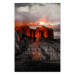 Wall Poster Grand Canyon - mountain landscape against a cloudy sky and sun 119153