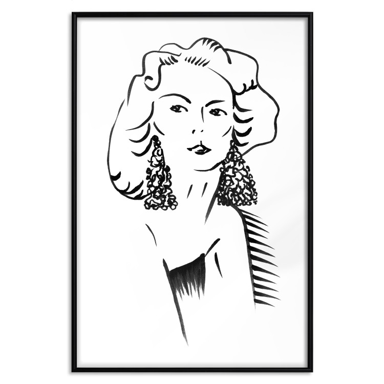Poster Charming Blonde - simple black and white portrait of an elegant woman 119253 additionalImage 18