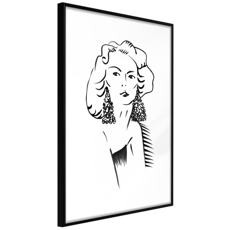 Poster Charming Blonde - simple black and white portrait of an elegant woman 119253 additionalImage 12