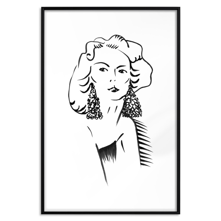 Poster Charming Blonde - simple black and white portrait of an elegant woman 119253 additionalImage 15