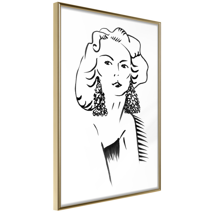 Poster Charming Blonde - simple black and white portrait of an elegant woman 119253 additionalImage 3