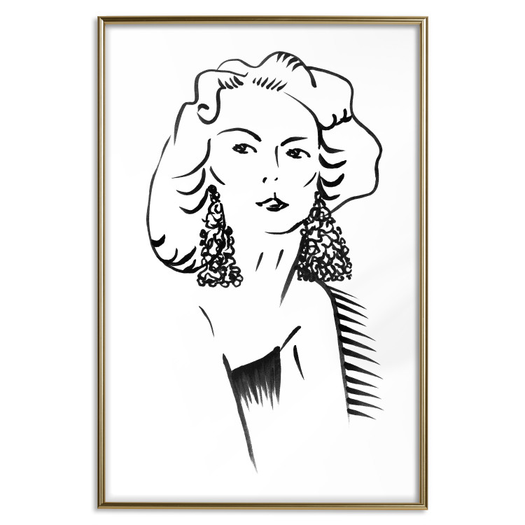 Poster Charming Blonde - simple black and white portrait of an elegant woman 119253 additionalImage 16