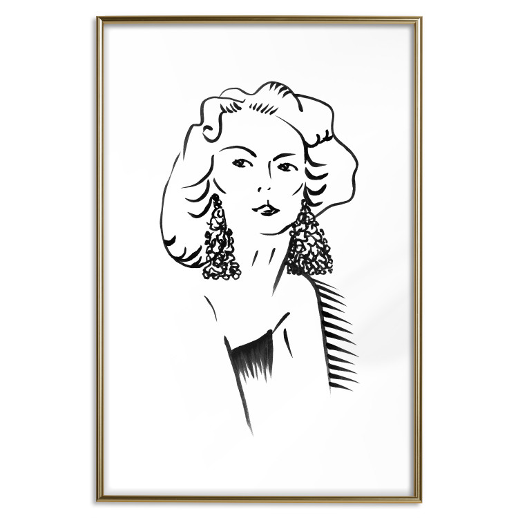Poster Charming Blonde - simple black and white portrait of an elegant woman 119253 additionalImage 14