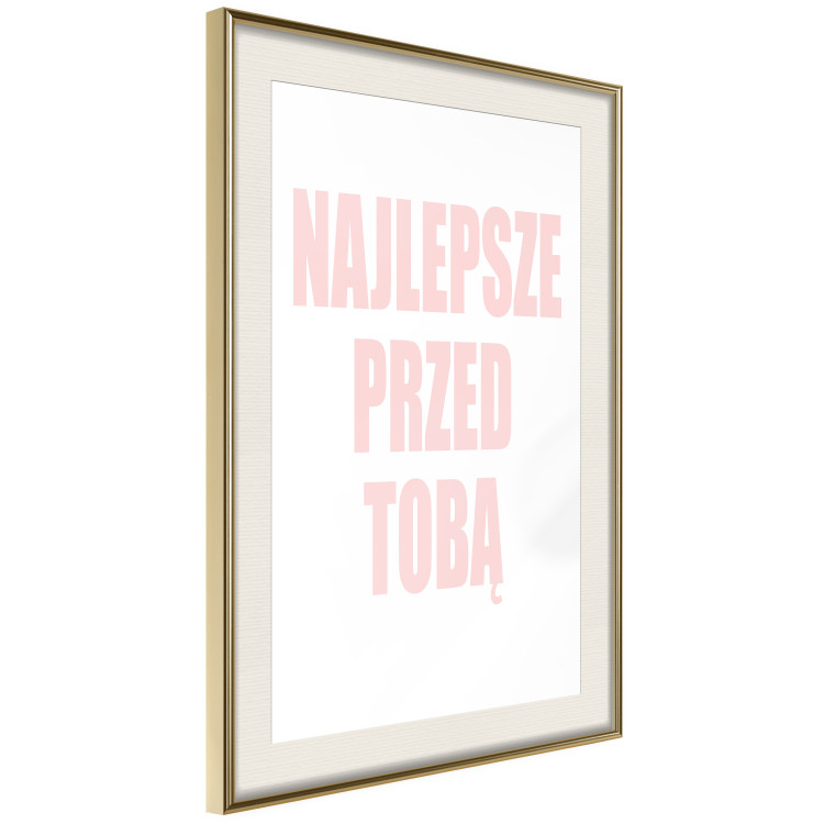 Poster The Best Is Yet to Come - pink text in Polish on a white background 122853 additionalImage 2