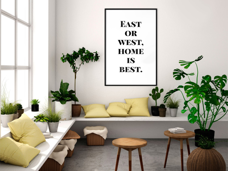 Poster Home Is Best - big black English texts on a white background 122953 additionalImage 3