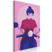 Canvas Print Figure on a Motorcycle (1-part) - Woman's Silhouette on Pink 123353 additionalThumb 2