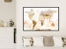 Poster Paint My World - world map on distressed brick texture 123853 additionalThumb 6