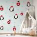 Photo Wallpaper Penguins - Children's graphics with penguins and stars on a white background 127553 additionalThumb 4