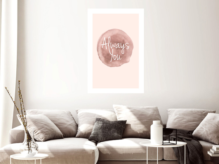 Poster Always You - English inscription on watercolor pink background 127853 additionalImage 5