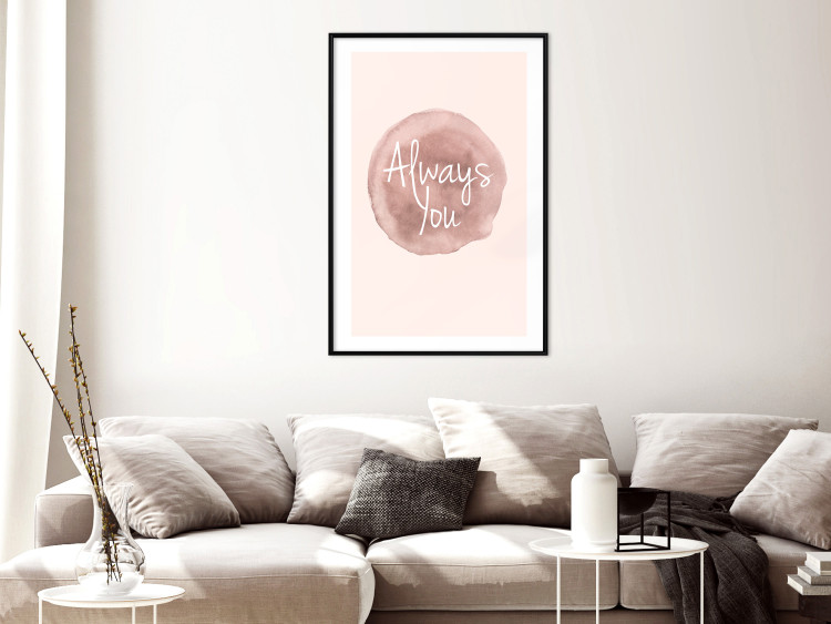 Poster Always You - English inscription on watercolor pink background 127853 additionalImage 23