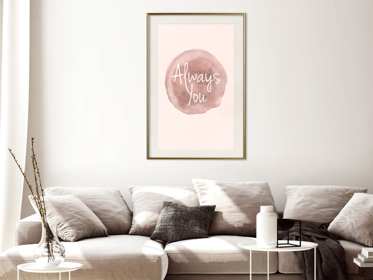 Poster Always You - English inscription on watercolor pink background 127853 additionalImage 22