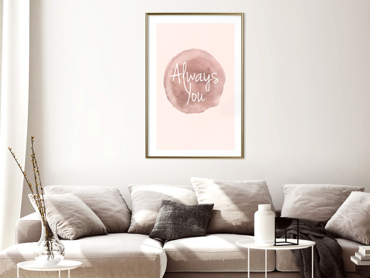 Poster Always You - English inscription on watercolor pink background 127853 additionalImage 15