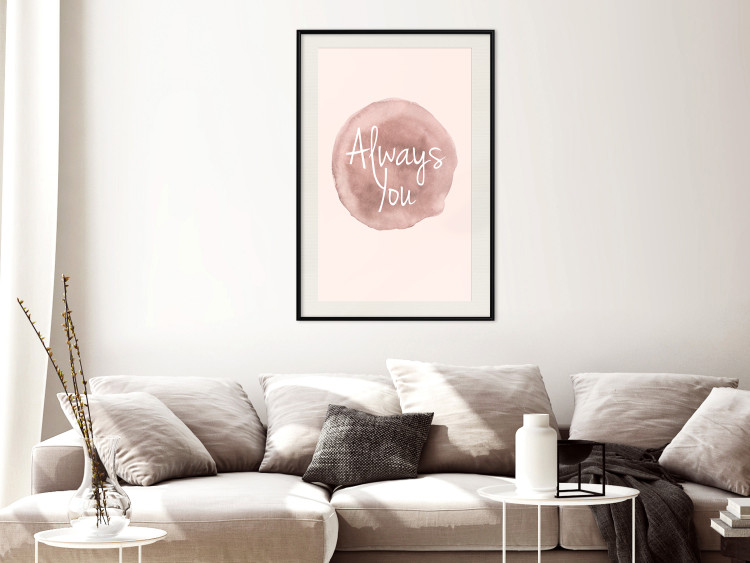 Poster Always You - English inscription on watercolor pink background 127853 additionalImage 24