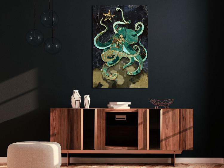 Canvas Art Print Marble Octopus (1-part) vertical - abstract animal 128053 additionalImage 3