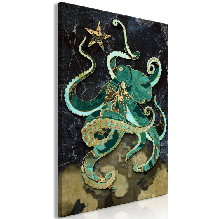 Canvas Art Print Marble Octopus (1-part) vertical - abstract animal 128053 additionalImage 2
