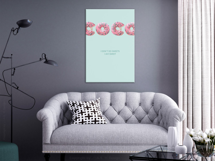 Canvas Art Print Green English sign - abstraction with inscription arranged from donuts 128353 additionalImage 3