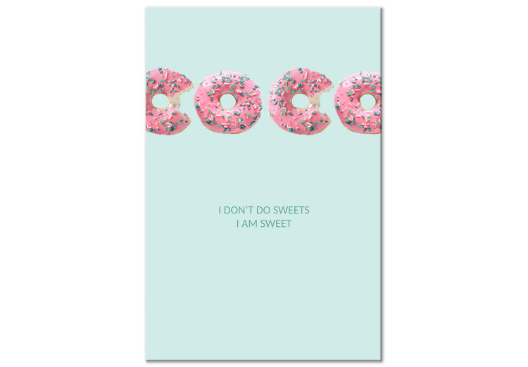 Canvas Art Print Green English sign - abstraction with inscription arranged from donuts 128353