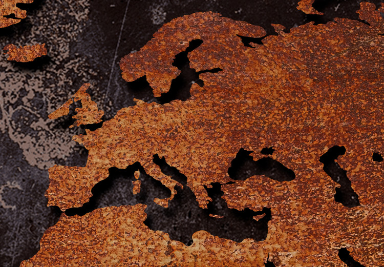 Canvas Print Copper Map (1-part) wide - world map on a dark background 128853 additionalImage 4