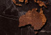 Canvas Print Copper Map (1-part) wide - world map on a dark background 128853 additionalThumb 5