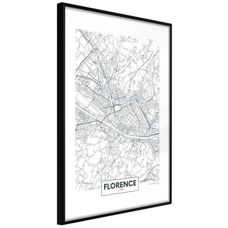 Poster Map of Florence - black topographic map on a white background with labels 130453 additionalImage 8