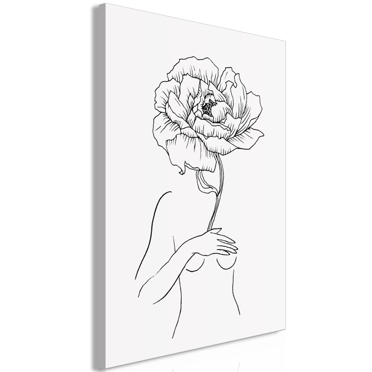 Canvas Print Sensual Blossom (1-piece) Vertical - line art of an abstract woman 130853 additionalImage 2