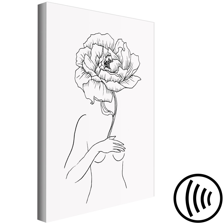 Canvas Print Sensual Blossom (1-piece) Vertical - line art of an abstract woman 130853 additionalImage 6