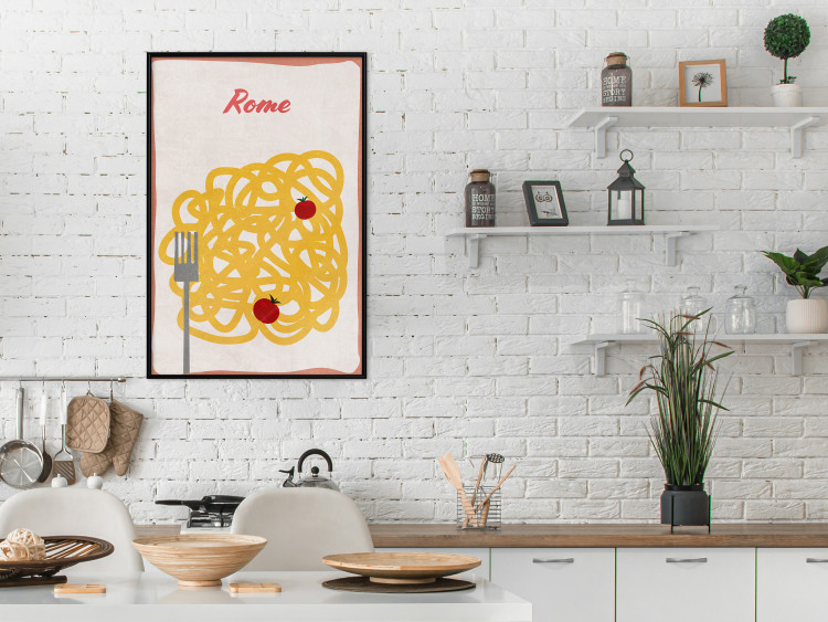 Wall Poster Roman Delicacies - texts and food in the form of pasta with tomato 131953 additionalImage 4