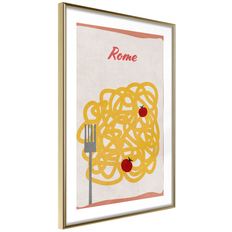Wall Poster Roman Delicacies - texts and food in the form of pasta with tomato 131953 additionalImage 9