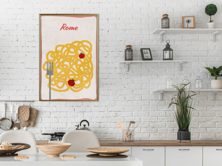 Wall Poster Roman Delicacies - texts and food in the form of pasta with tomato 131953 additionalImage 5