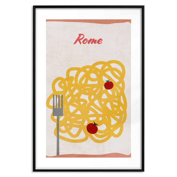Wall Poster Roman Delicacies - texts and food in the form of pasta with tomato 131953 additionalImage 15