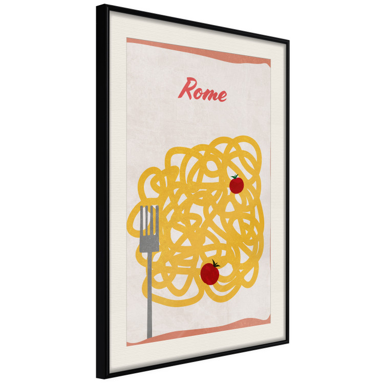 Wall Poster Roman Delicacies - texts and food in the form of pasta with tomato 131953 additionalImage 2