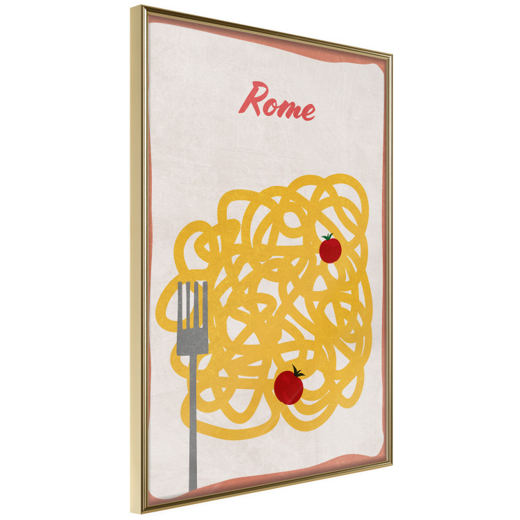 Wall Poster Roman Delicacies - texts and food in the form of pasta with tomato 131953 additionalImage 14