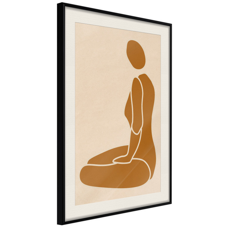 Wall Poster Slice of Femininity - abstract yellow figure silhouette on a light background 134353 additionalImage 2