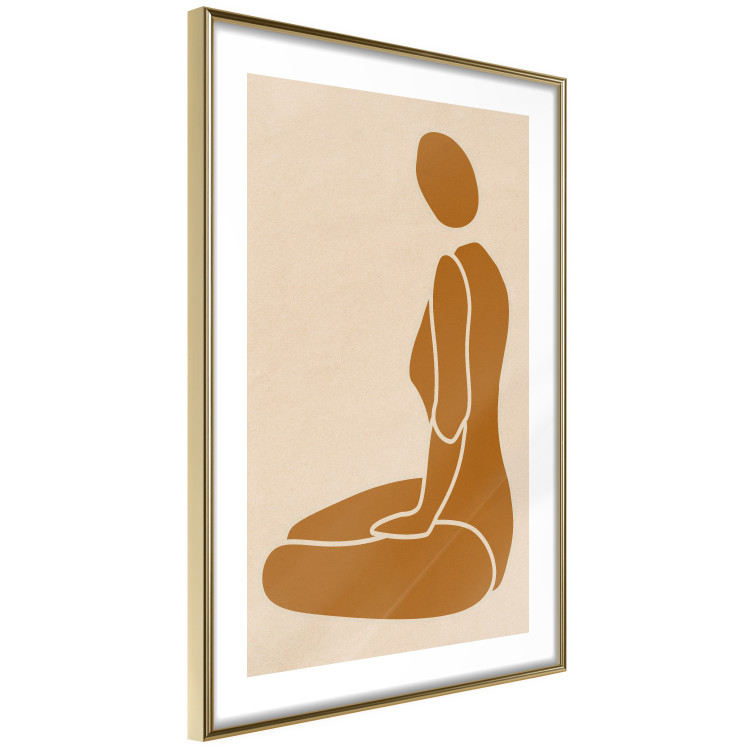 Wall Poster Slice of Femininity - abstract yellow figure silhouette on a light background 134353 additionalImage 9