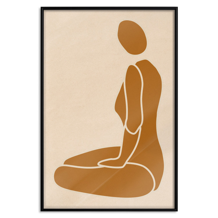 Wall Poster Slice of Femininity - abstract yellow figure silhouette on a light background 134353 additionalImage 16