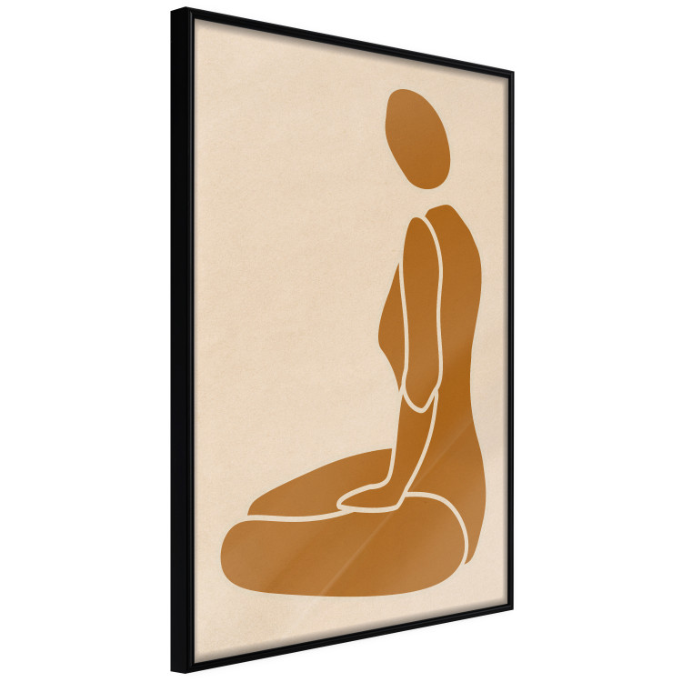 Wall Poster Slice of Femininity - abstract yellow figure silhouette on a light background 134353 additionalImage 13