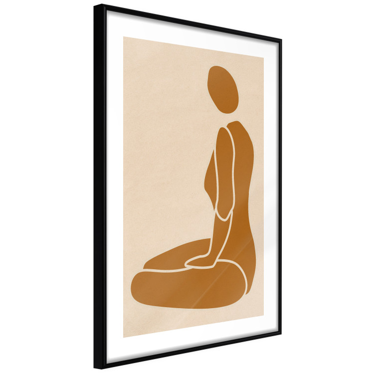 Wall Poster Slice of Femininity - abstract yellow figure silhouette on a light background 134353 additionalImage 8