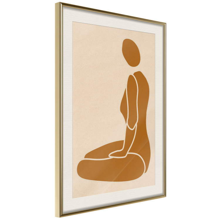 Wall Poster Slice of Femininity - abstract yellow figure silhouette on a light background 134353 additionalImage 3