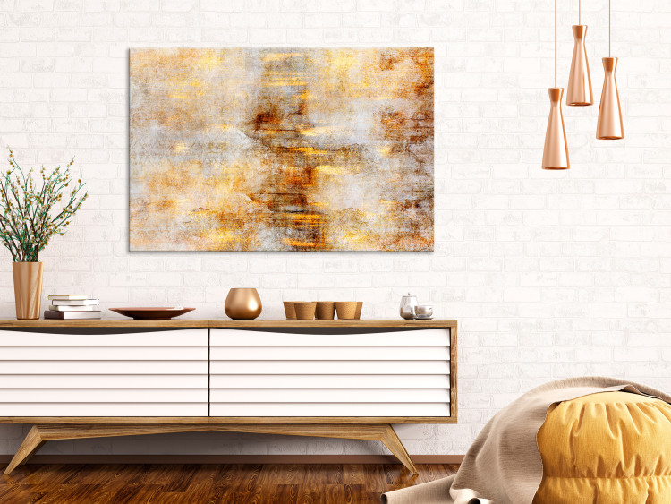 Canvas Art Print Golden Thunderbolt (1-piece) Wide - golden modern abstraction 134853 additionalImage 3