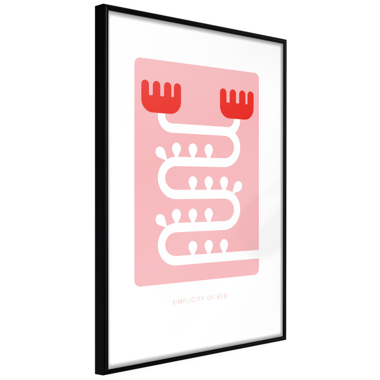 Poster Simplicity of Red - texts and abstract white pattern on a pink background 135653 additionalImage 23