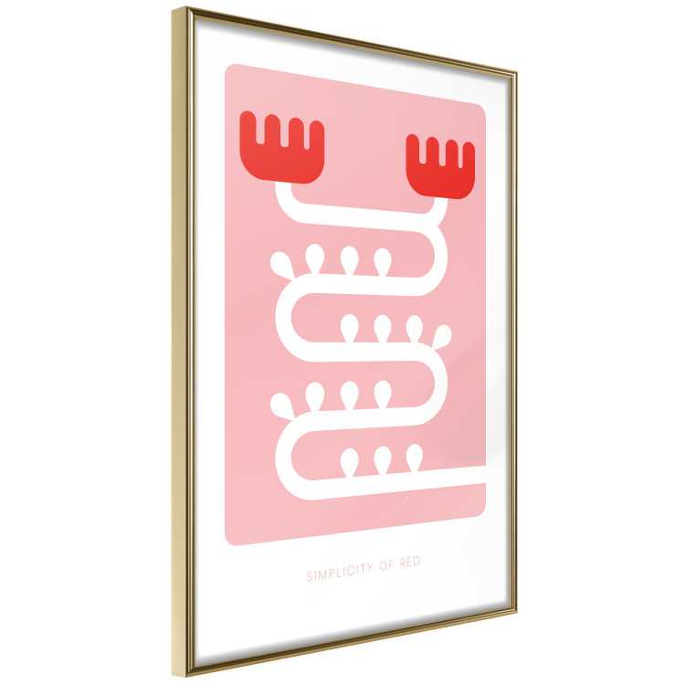 Poster Simplicity of Red - texts and abstract white pattern on a pink background 135653 additionalImage 2