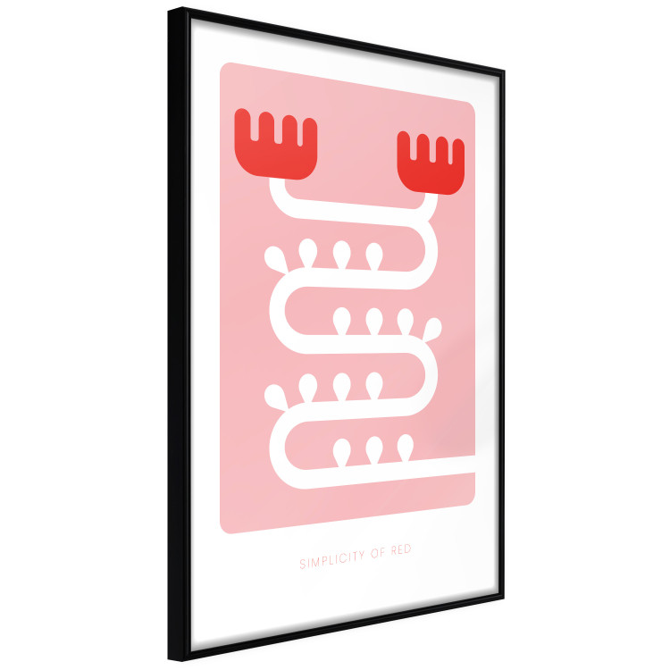 Poster Simplicity of Red - texts and abstract white pattern on a pink background 135653 additionalImage 3