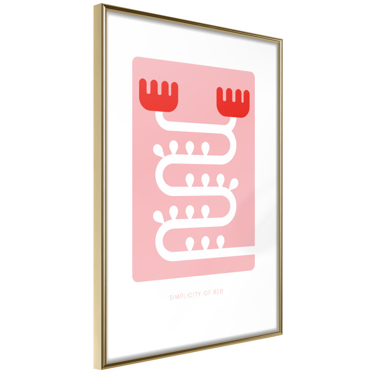 Poster Simplicity of Red - texts and abstract white pattern on a pink background 135653 additionalImage 16