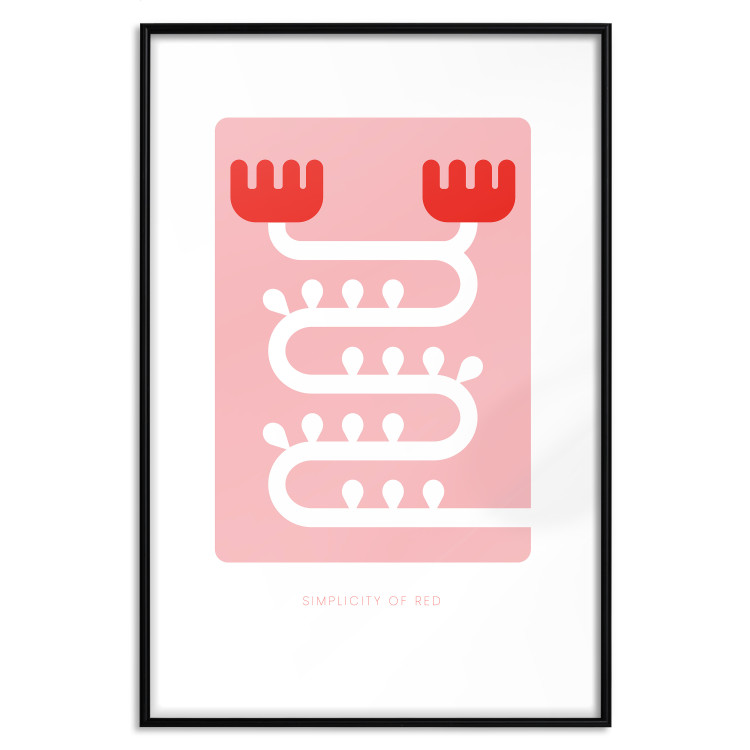 Poster Simplicity of Red - texts and abstract white pattern on a pink background 135653 additionalImage 8