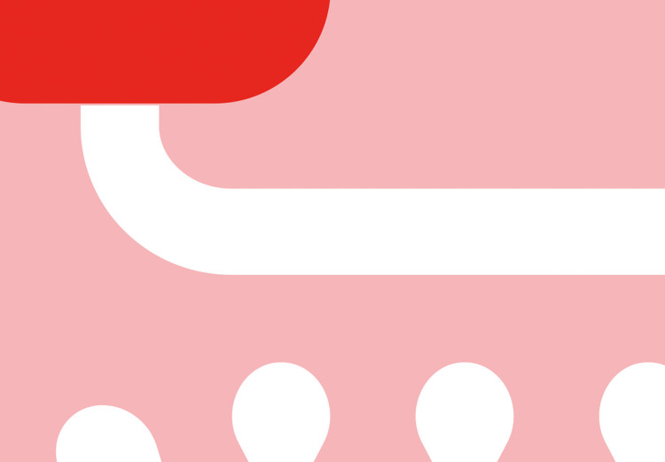 Poster Simplicity of Red - texts and abstract white pattern on a pink background 135653 additionalImage 6