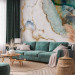 Wall Mural Turquoise melancholy - abstract marble watercolour with patterns 142953