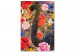 Paint by number Colorful Kilim - Black Swan in Gold on Flowers Background 145153 additionalThumb 5